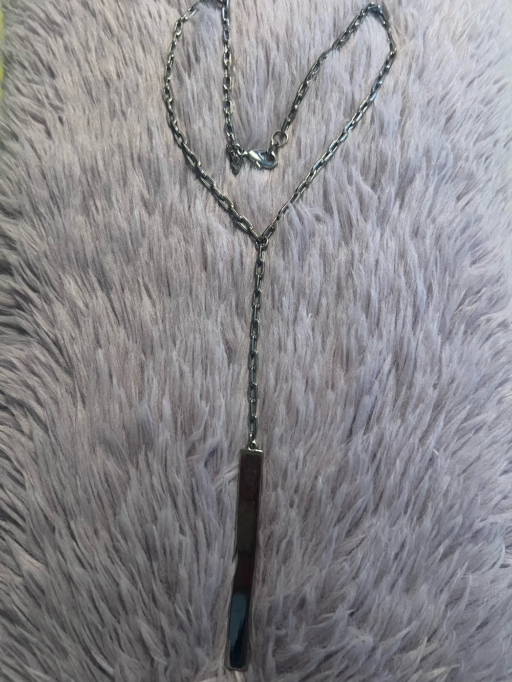 Express Silver-Tone Y Bar Necklace